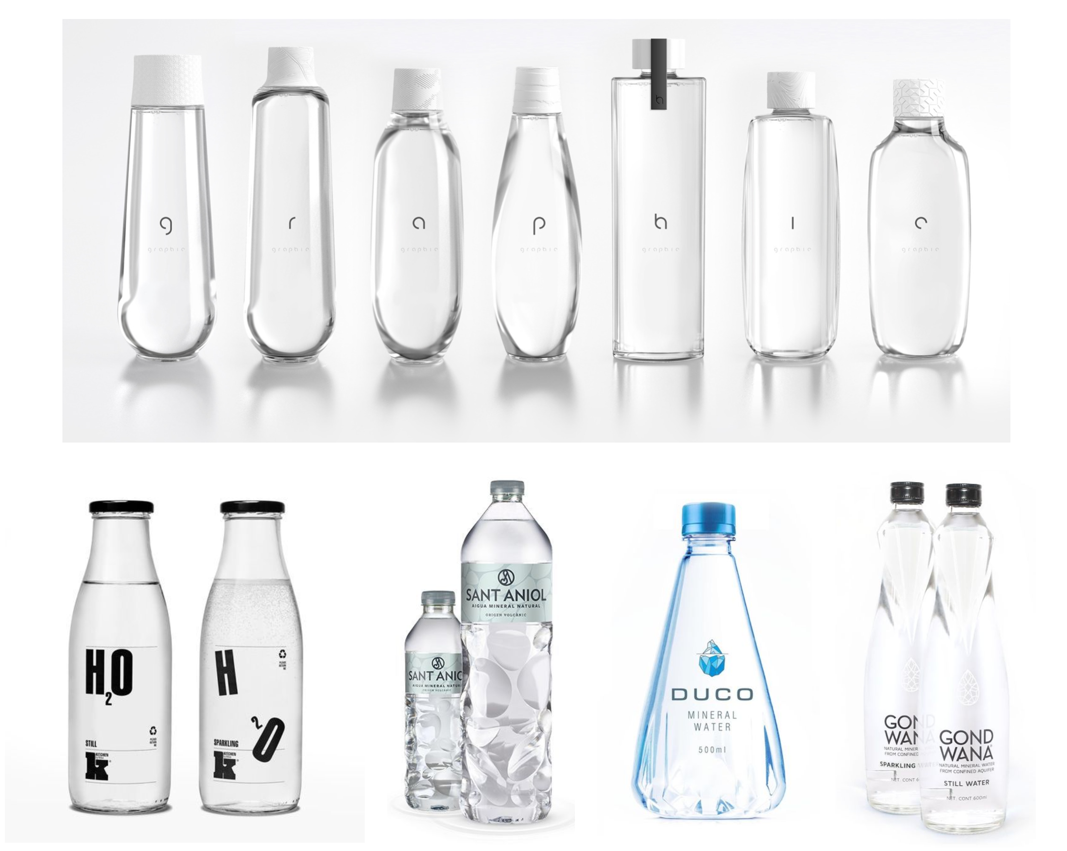 不同品牌的矿泉水PI,会让用户产生不同的印象